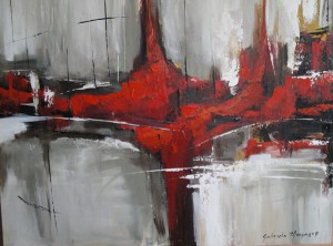 'Abstracto en gris'- Gabriela Mensaque festménye
